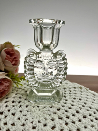 Подсвечник "Лев" гусевской ХЗ. Прозрачный хрусталь в форме.. Картинка 1